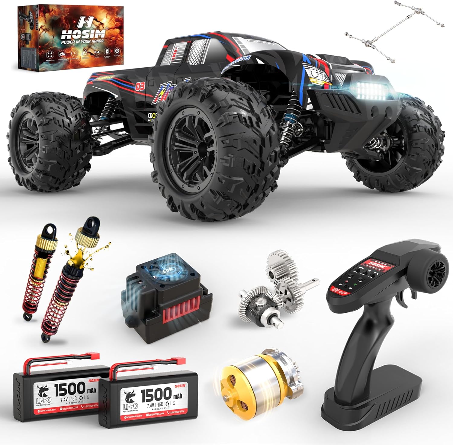 Rc Hobby Grade Monster Truck - 60+ km/h 브러시리스 RC 몬스터 트럭